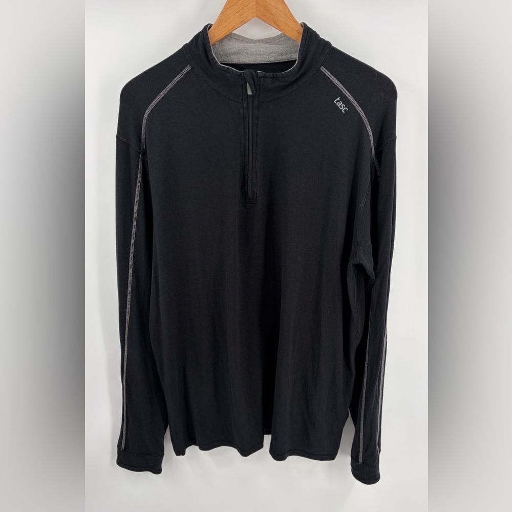 Tasc men’s carrollton quarter zip black lightweight jacket travel size XL